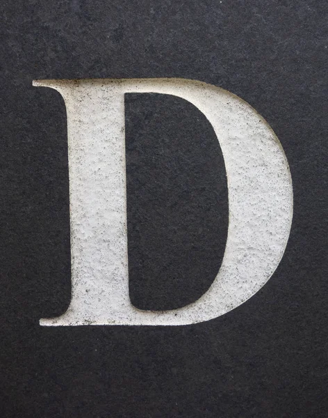 Written Wording in Distressed State Typography Found Letter D