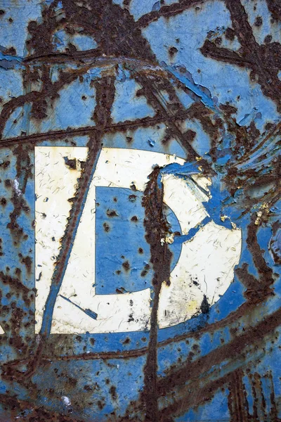 Written Wording in Distressed State Typography Found Letter D