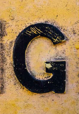 Sıkıntılı Durum Tipografisi ile Yazılan Sözcükler G Harfi Bulundu