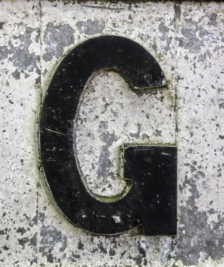 Sıkıntılı Durum Tipografisi ile Yazılan Sözcükler G Harfi Bulundu