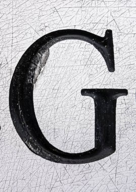 Sıkıntılı Durum Tipografisi ile Yazılan Sözcükler G Harfi Bulundu