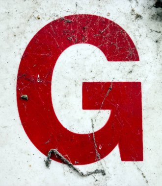 Sıkıntılı Durum Tipografisi ile Yazılan Sözcükler G Harfi Bulundu