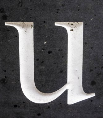 Sıkıntılı Durum Tipografisi ile Yazılan Sözcükler U Harfi Bulundu