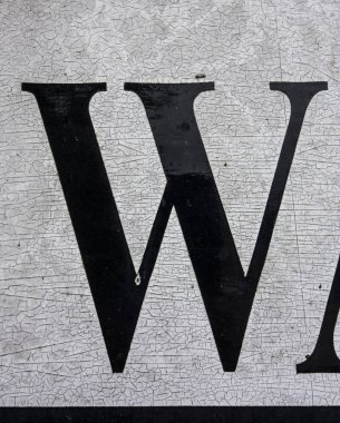 Sıkıntılı Durum Tipografisi ile Yazılan Sözcükler W Harfi Bulundu