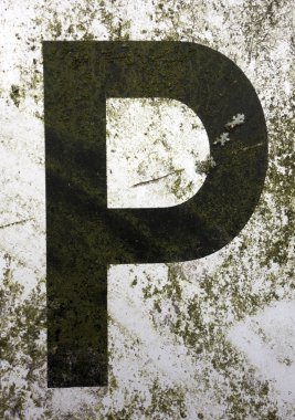 Sıkıntılı Durum Tipografisi ile Yazılan Sözcükler Bulundu P Harfi