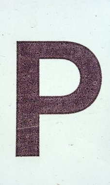 Sıkıntılı Durum Tipografisi ile Yazılan Sözcükler Bulundu P Harfi