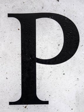 Sıkıntılı Durum Tipografisi ile Yazılan Sözcükler Bulundu P Harfi