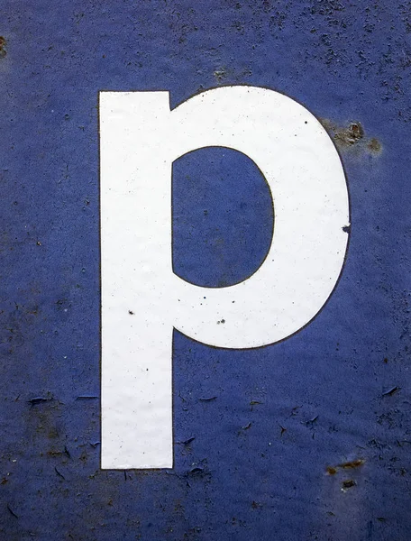 Written Wording in Distressed State Typography Found Letter P