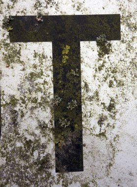 Sıkıntılı Durum Tipografisi ile Yazılan Kelimeler Bulundu T Harfi