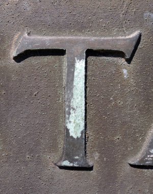 Sıkıntılı Durum Tipografisi ile Yazılan Kelimeler Bulundu T Harfi