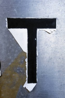 Sıkıntılı Durum Tipografisi ile Yazılan Kelimeler Bulundu T Harfi