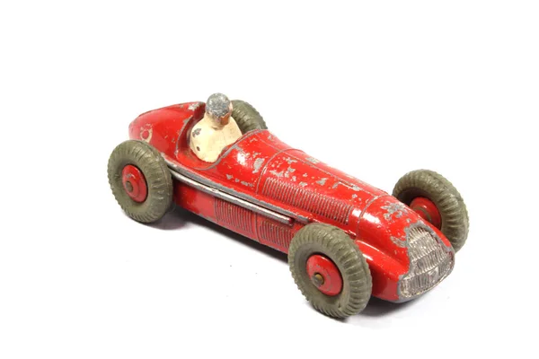 Vintage Toy Racing Cars Sur Fond Blanc — Photo