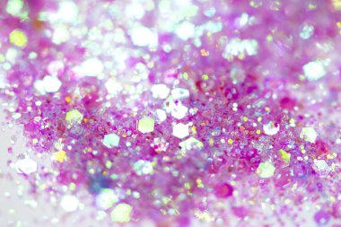 Beyaz Arka Plan Bokeh Soyut Close Up Pembe Köpüklü Glitter