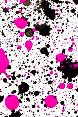 Mürekkep lekeleri Sıçratır ve Çizgiler Akrilik Suluboya Boyama