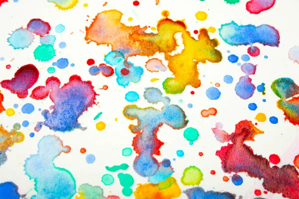 Tintenkleckse Spritzer Und Linien Acryl Aquarellmalerei — Stockfoto