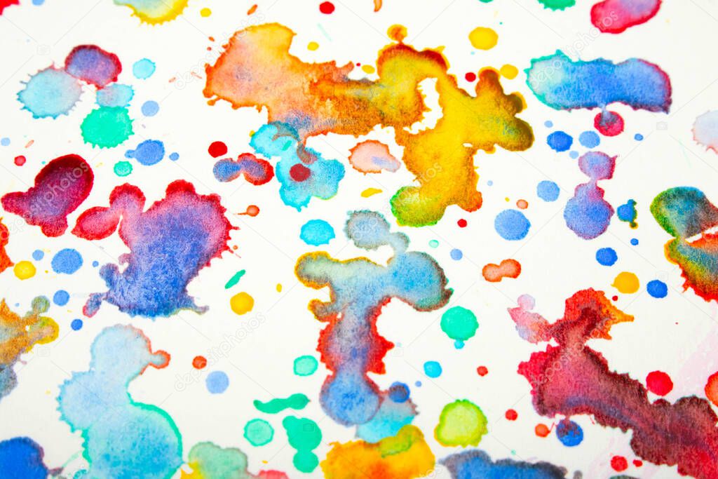 Ink Blots Splatters and Lines Acrylic Watercolour Painting Paint