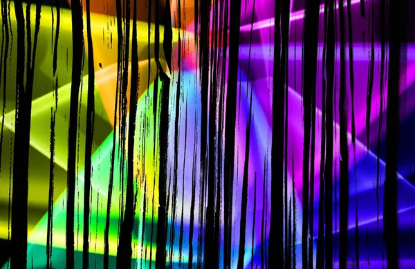 Selvaggio Retrò Astratto Vibrante Neon Cuochi Vortici Con Linee Sfondo — Foto Stock