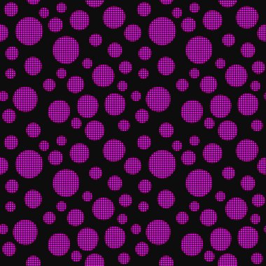 Benekli Nokta Noktası Yarı Tonlu Çizim Kusursuz Tekrarlayan Pembe Desen