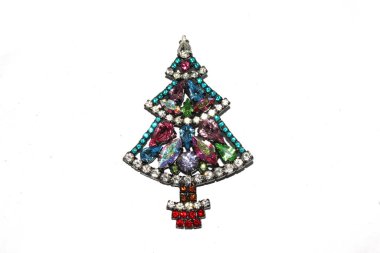 Beyaz Arkaplanda Moda Mücevher Broşu