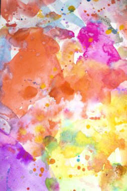 Suluboya Gökkuşağı Renkli Renkli Renkli Renkli Parlak Renkli Dökülen ve Damlayan Beyaz Arkaplan