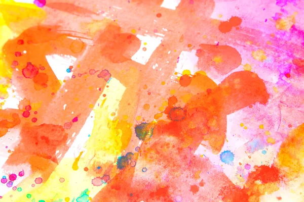 Vízfestékek Multicolour Rainbow Paint Vibráns Fröccsenő Csöpögő Fehér Háttér — Stock Fotó