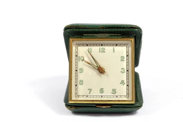 Vintage Antique Desk Clock White Background — Stock Photo, Image