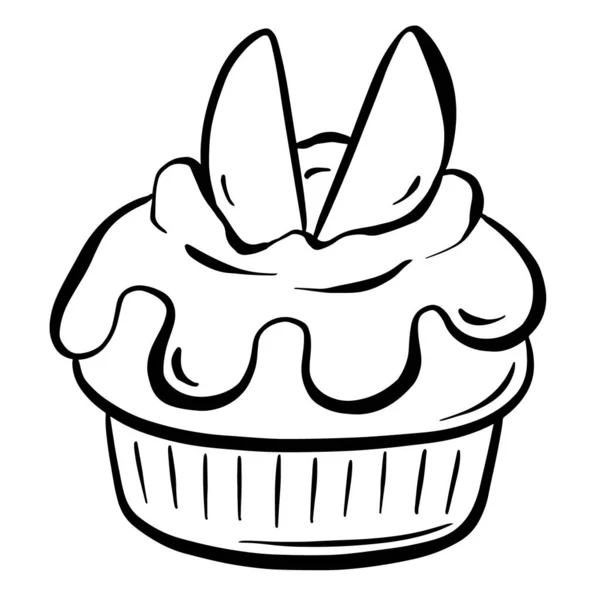 Słodkie Ciasto Fairy Cup Cake Wektor Kreskówki Fun Design — Wektor stockowy