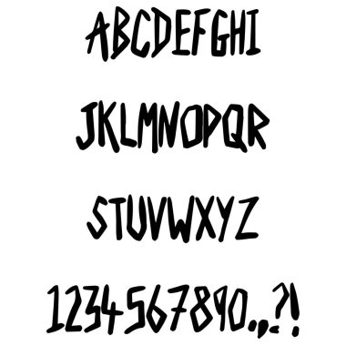 Kaba İşaretleyici El Yazısı Alfabe Harfi ABC Metin Yazı Tipi