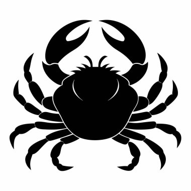 Yengeç, Siyah ve Beyaz Kanser Burcu Simgesi Silueti