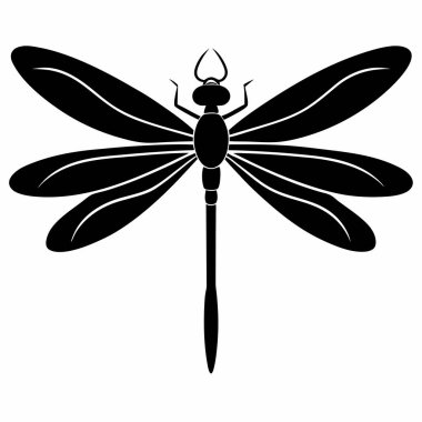 Beyaz Arkaplanda Yusufçuk Siluet Vektörü