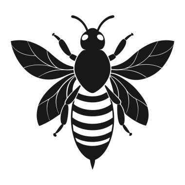 Siyah Arı Şekil Vektörü Tasarımı
