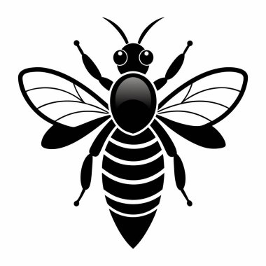 Siyah Arı Şekil Vektörü Tasarımı