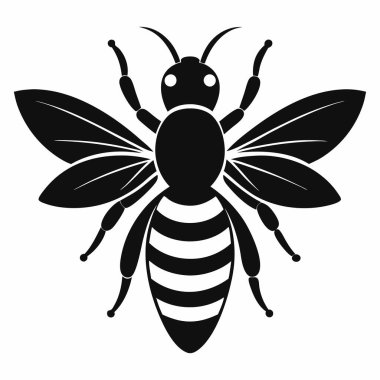 Siyah Arı Şekil Vektörü Tasarımı