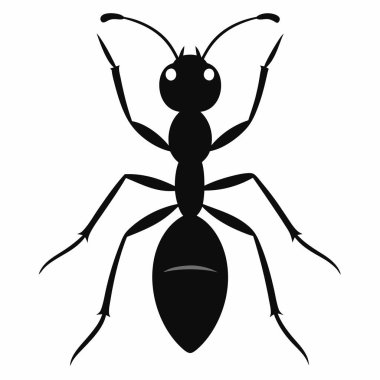 Minimalist Böcek Silüeti Karınca Çizimi