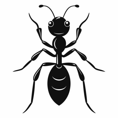  Beyaz Arkaplanda Karınca Silueti İzole Edildi