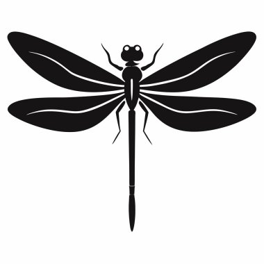 Beyaz Arkaplanda Yusufçuk Siluet Vektörü