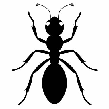 Basit Karınca Silüeti Böcek Simgesi Vektörü