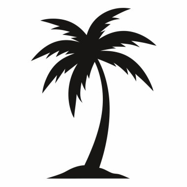 Siluet Palmiye Ağacı: Bir palmiye ağacının minimalist siyah silüeti, tropik dinginlik ve görsel berraklık hissi uyandırıyor.