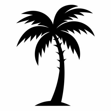 Siluet Palmiye Ağacı: Bir palmiye ağacının minimalist siyah silüeti, tropik dinginlik ve görsel berraklık hissi uyandırıyor.