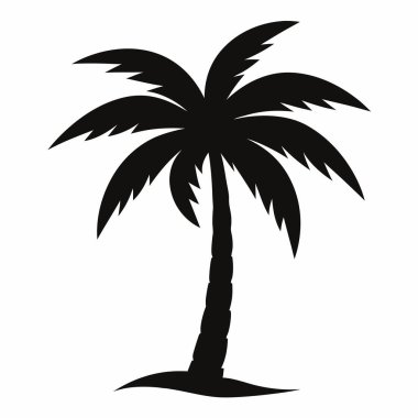 Siluet Palmiye Ağacı: Bir palmiye ağacının minimalist siyah silüeti, tropik dinginlik ve görsel berraklık hissi uyandırıyor.