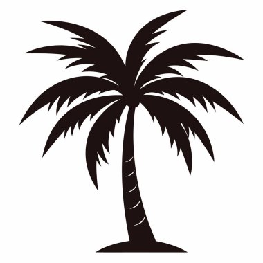 Siluet Palmiye Ağacı: Bir palmiye ağacının minimalist siyah silüeti, tropik dinginlik ve görsel berraklık hissi uyandırıyor.