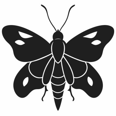 Beyaz Arkaplanda Lepidoptera Silhouette. Kelebek Silueti Vektör ResimleriComment