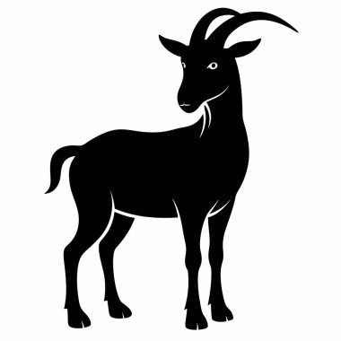 Keçi Silueti Vektörü: 124; Çiftlik Hayvanı Silueti Sanatı