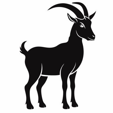 Keçi Silueti Vektörü: 124; Çiftlik Hayvanı Silueti Sanatı