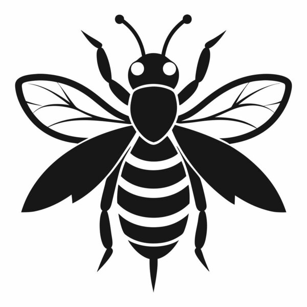 Black Bee Shape Design