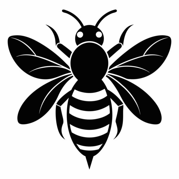 Black Bee Shape Design