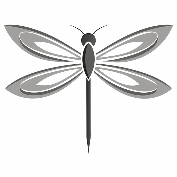 Beyaz Arkaplanda Yusufçuk Siluet Vektörü