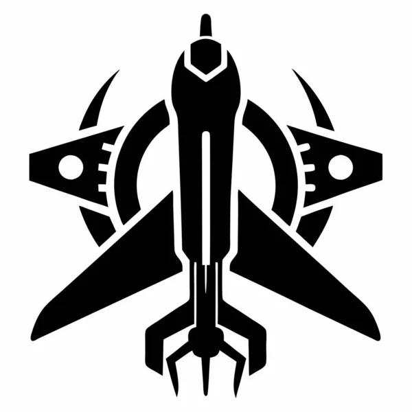 Jet Silhouette in Flight: cesur, çarpıcı siyah beyaz siluet gökyüzünde süzülen bir jet uçağı, somutlaştırıcı hız, güç ve havacılık ruhu.