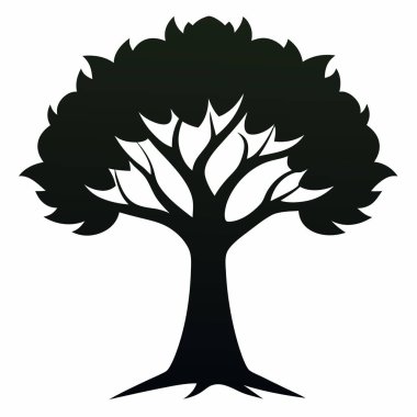Siyah-beyaz 124de soyut Ağaç Logosu Tasarımı; Doğa ve Çevre Projeleri için Basit Ağaç Simgesi
