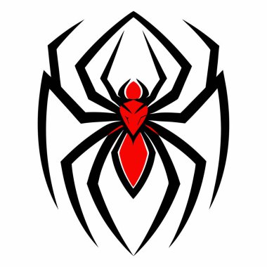 Beyaz Arkaplan Üzerine Minimalist Örümcek Logosu Tasarımı: Marka ve Tasarım İçin Yaratıcı Örümcek Simgesi